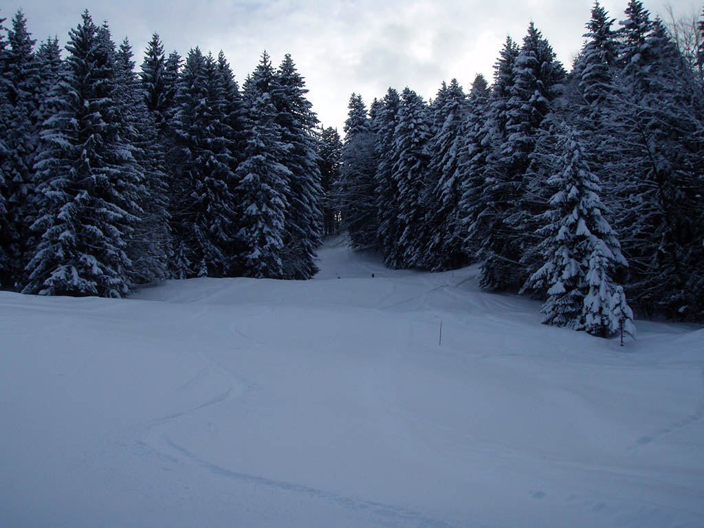 Tiefschnee auf Piste