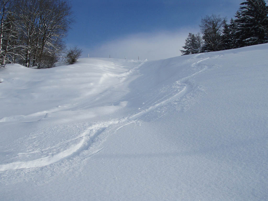 Tiefschneeabfahrt