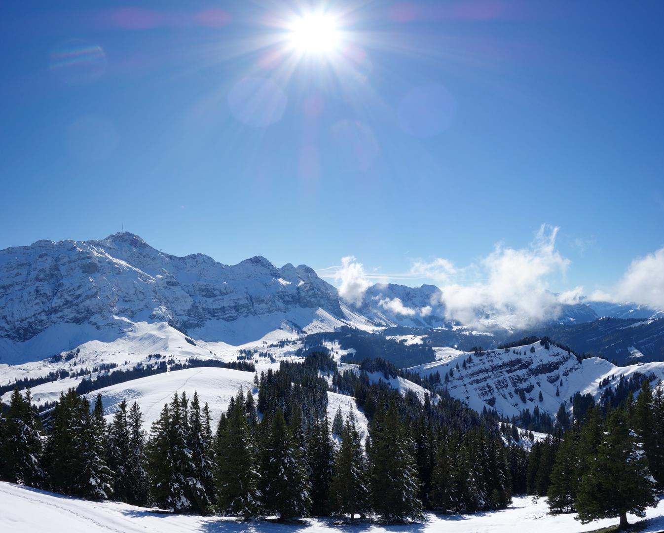 Blick vom Kronberg zum Säntis