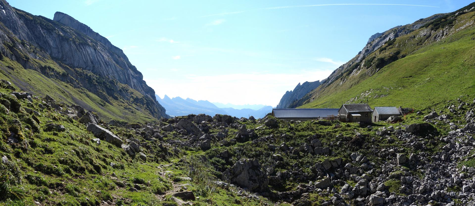Alp Grueb in Felssturz