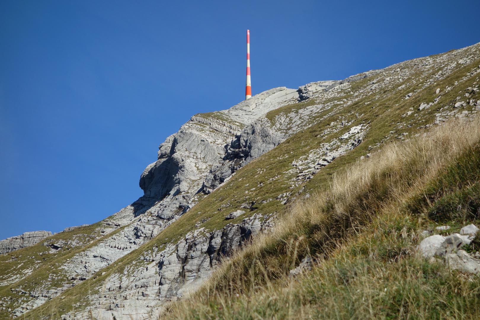 Antenne des Säntis bei steilem Aufstieg