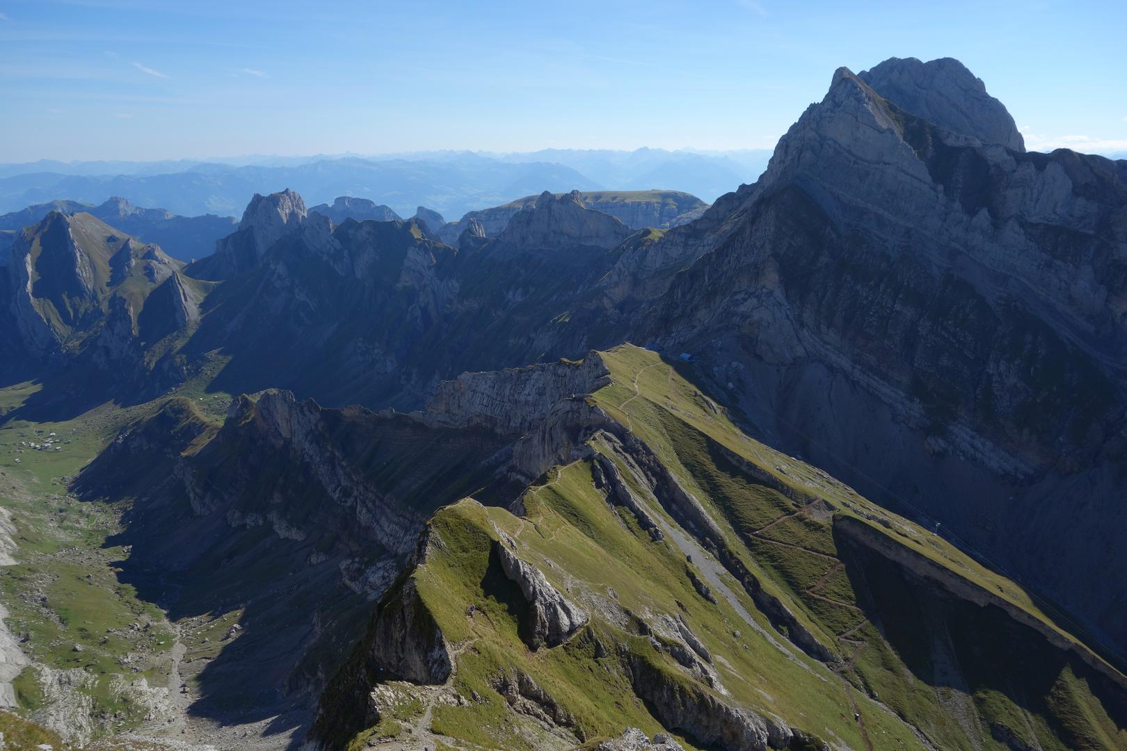 Blick vom Lisengrat zum Rotsteinpass