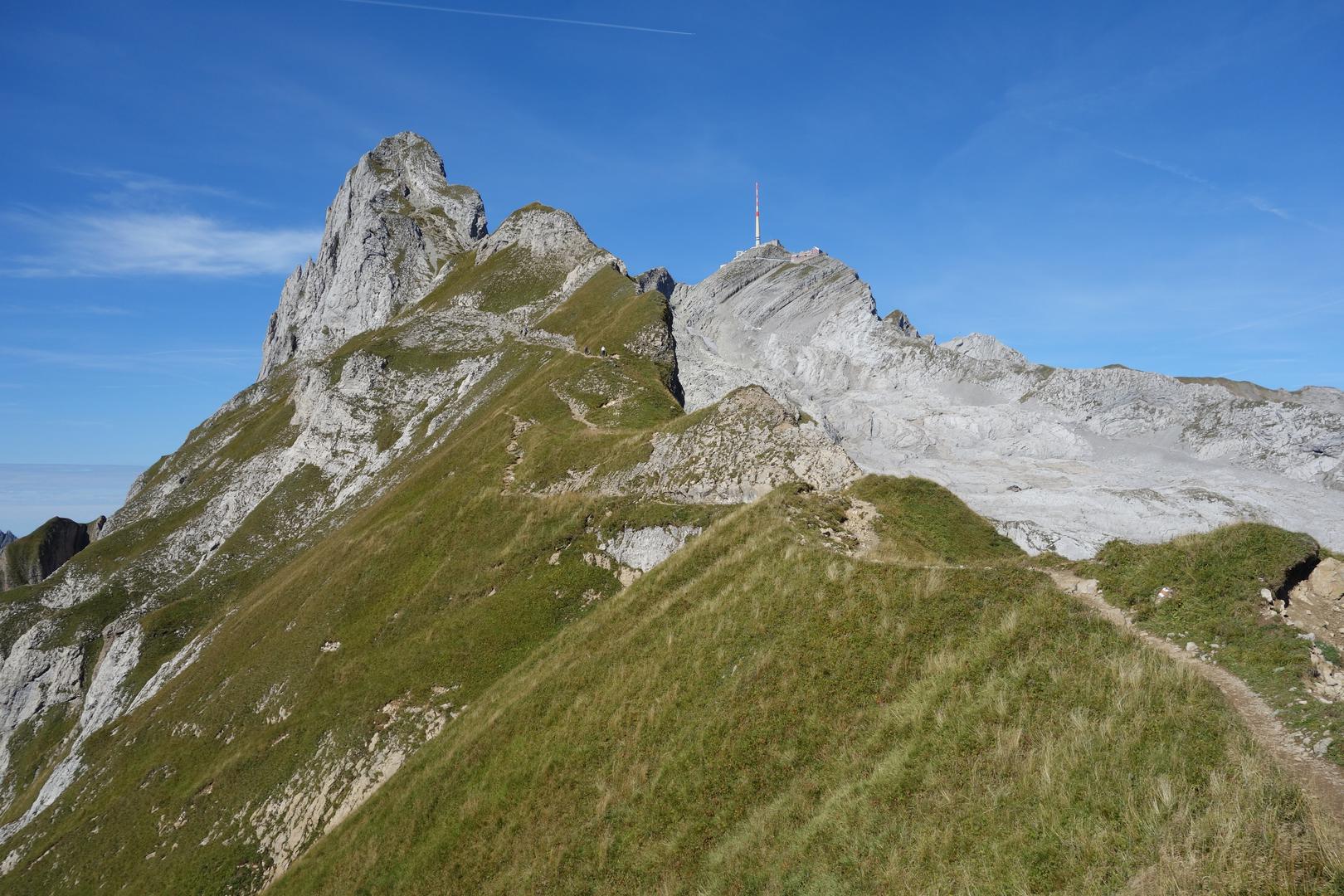 Blick vom Rotsteinpass zum Säntis