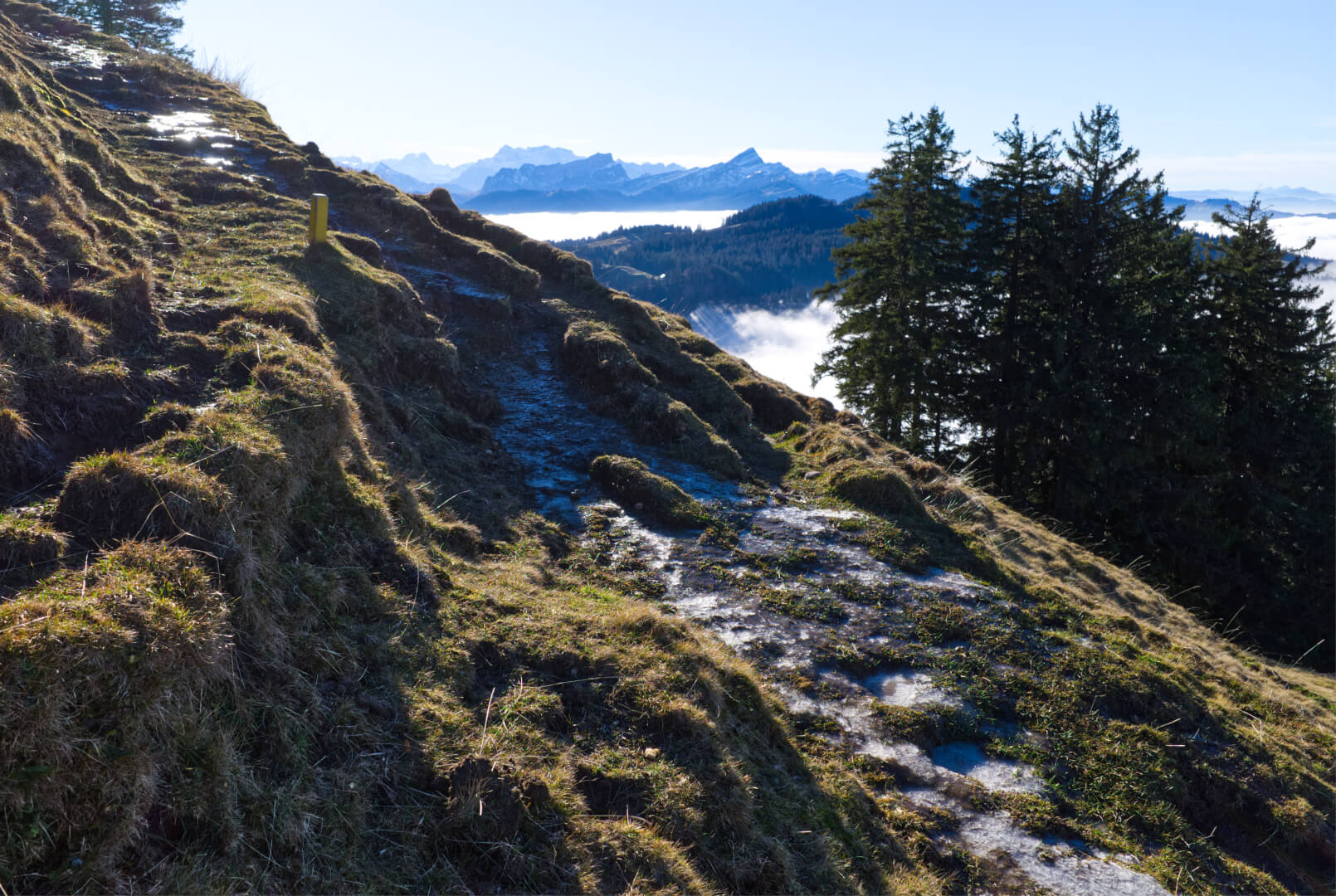 Vereister Wanderweg
