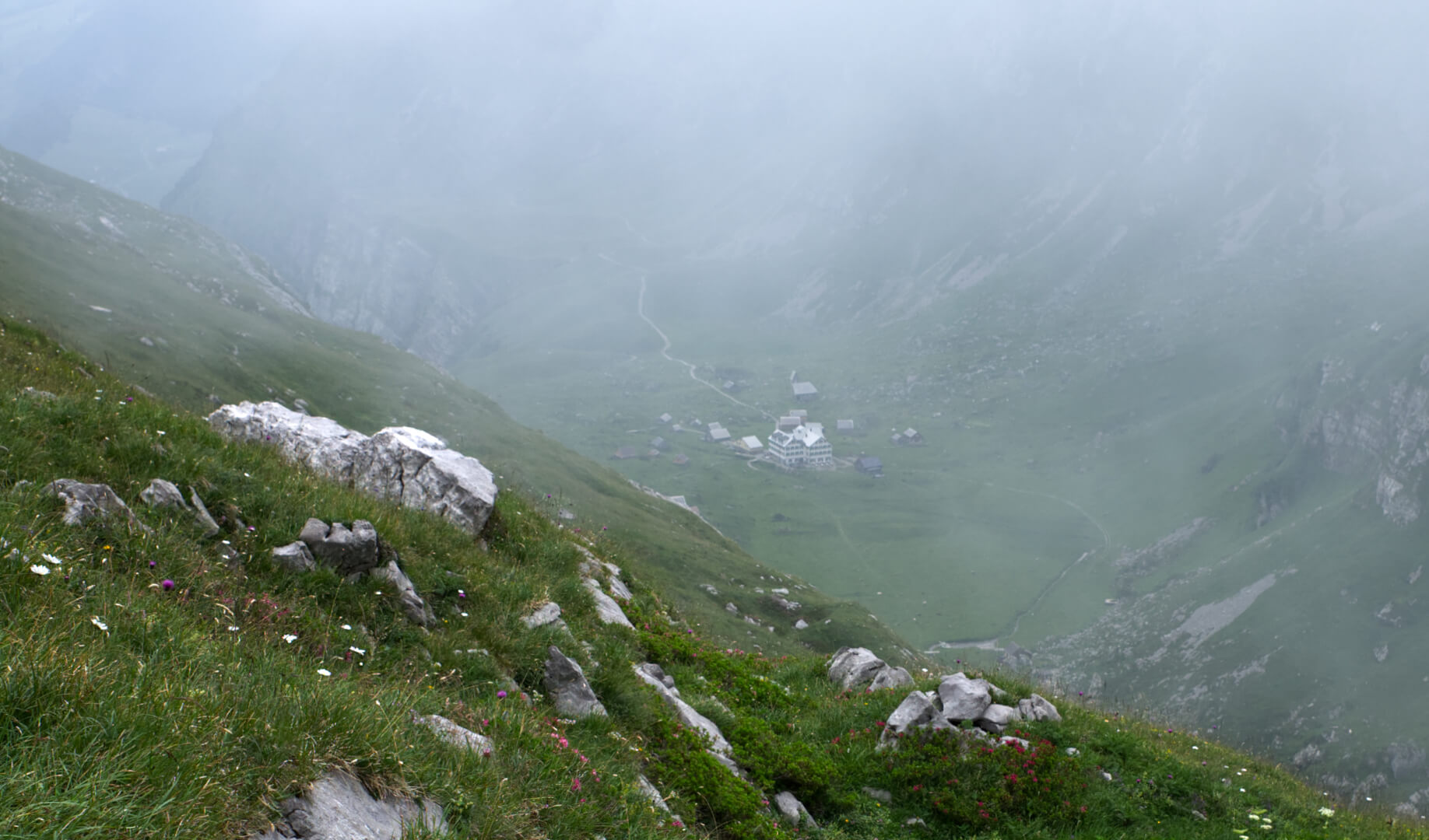Meglisalp im Nebel