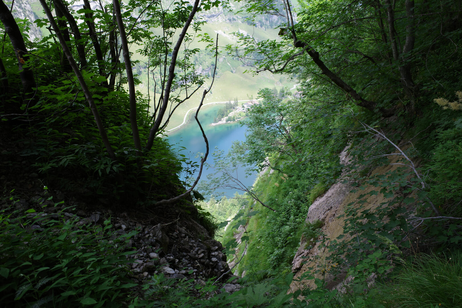 Tiefblick zum Seealpsee