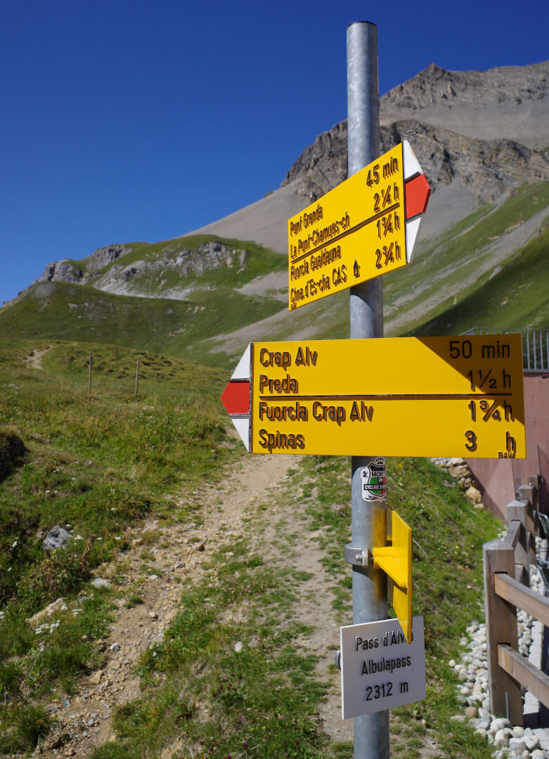 Wegweiser Albulapass
