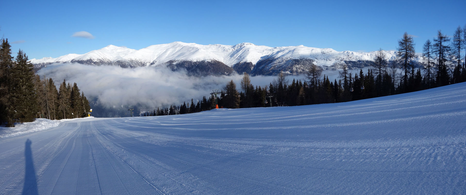 Frisch präparierte Piste