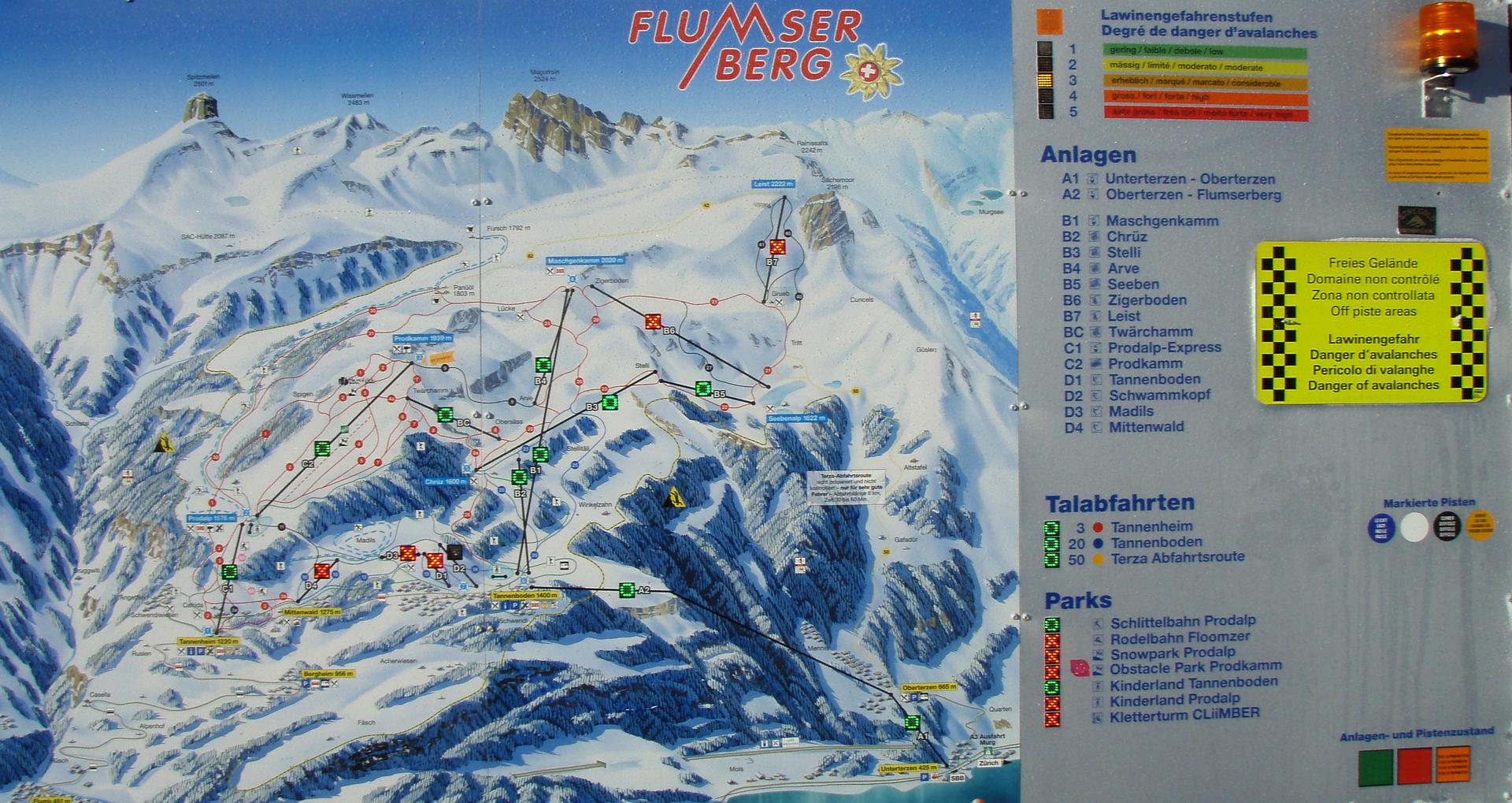Pistenplan Flumserberg