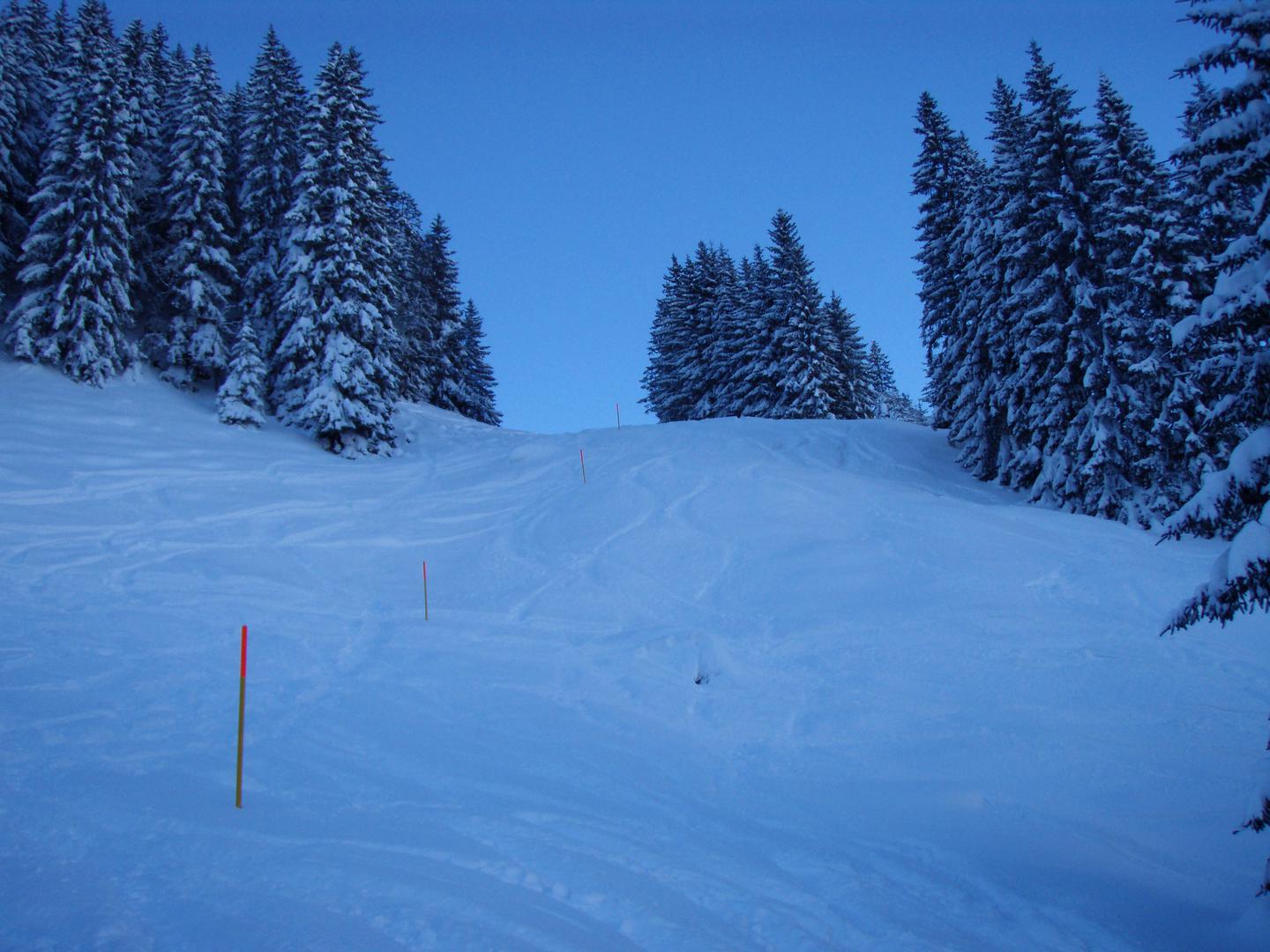 Steilstück Terza-Abfahrt