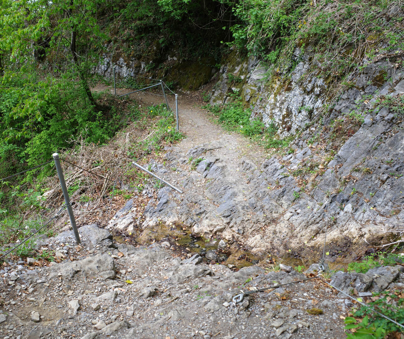Gesicherter Weg über Bach