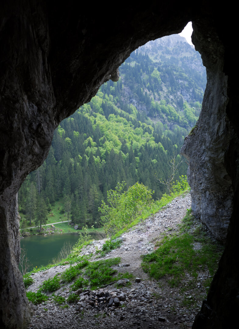 Blick aus Höhle