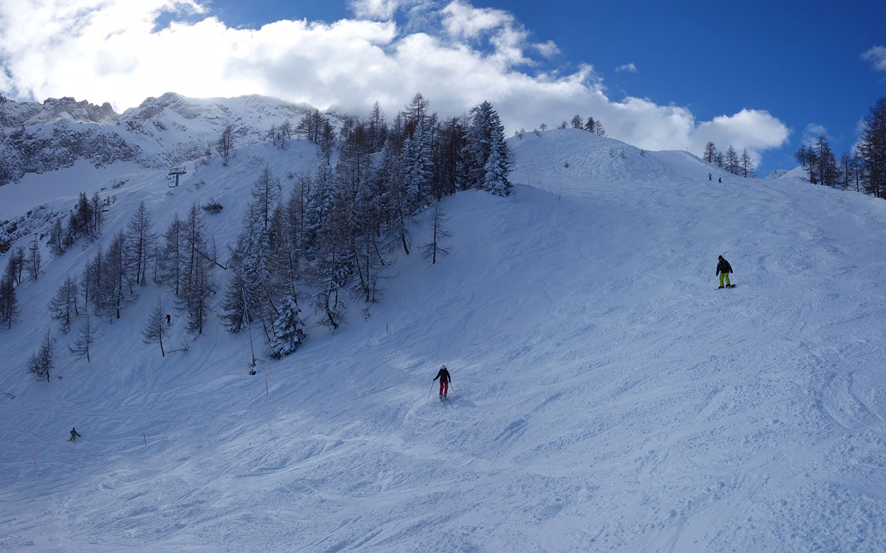 Steile Piste am Tellerlift