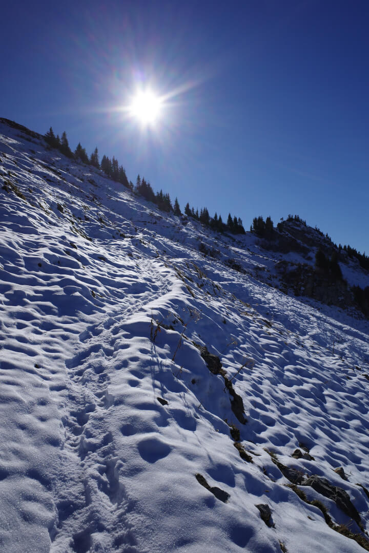 Weg durch frischen Schnee