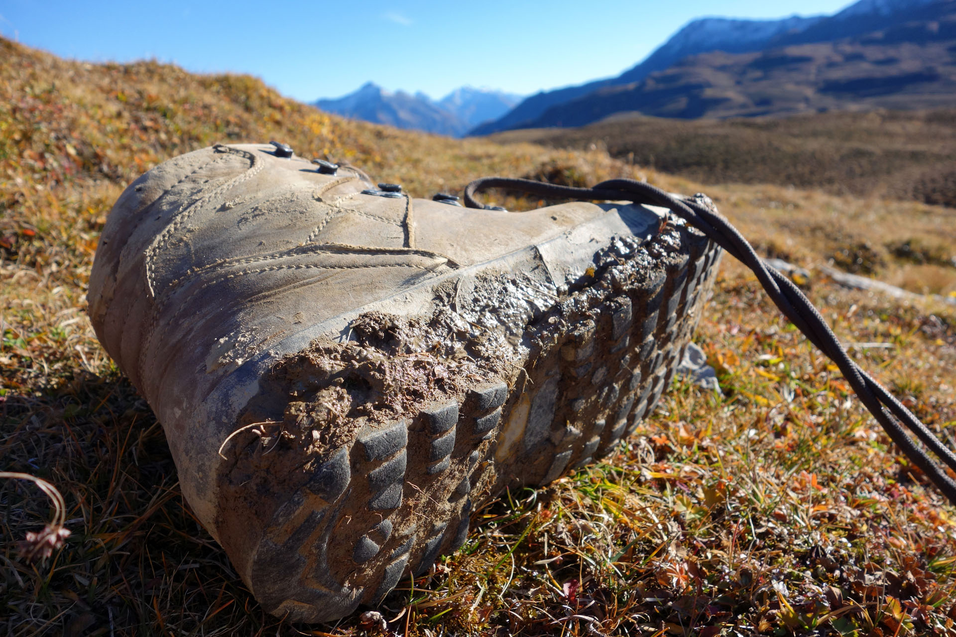 Dreckiger Bergschuh