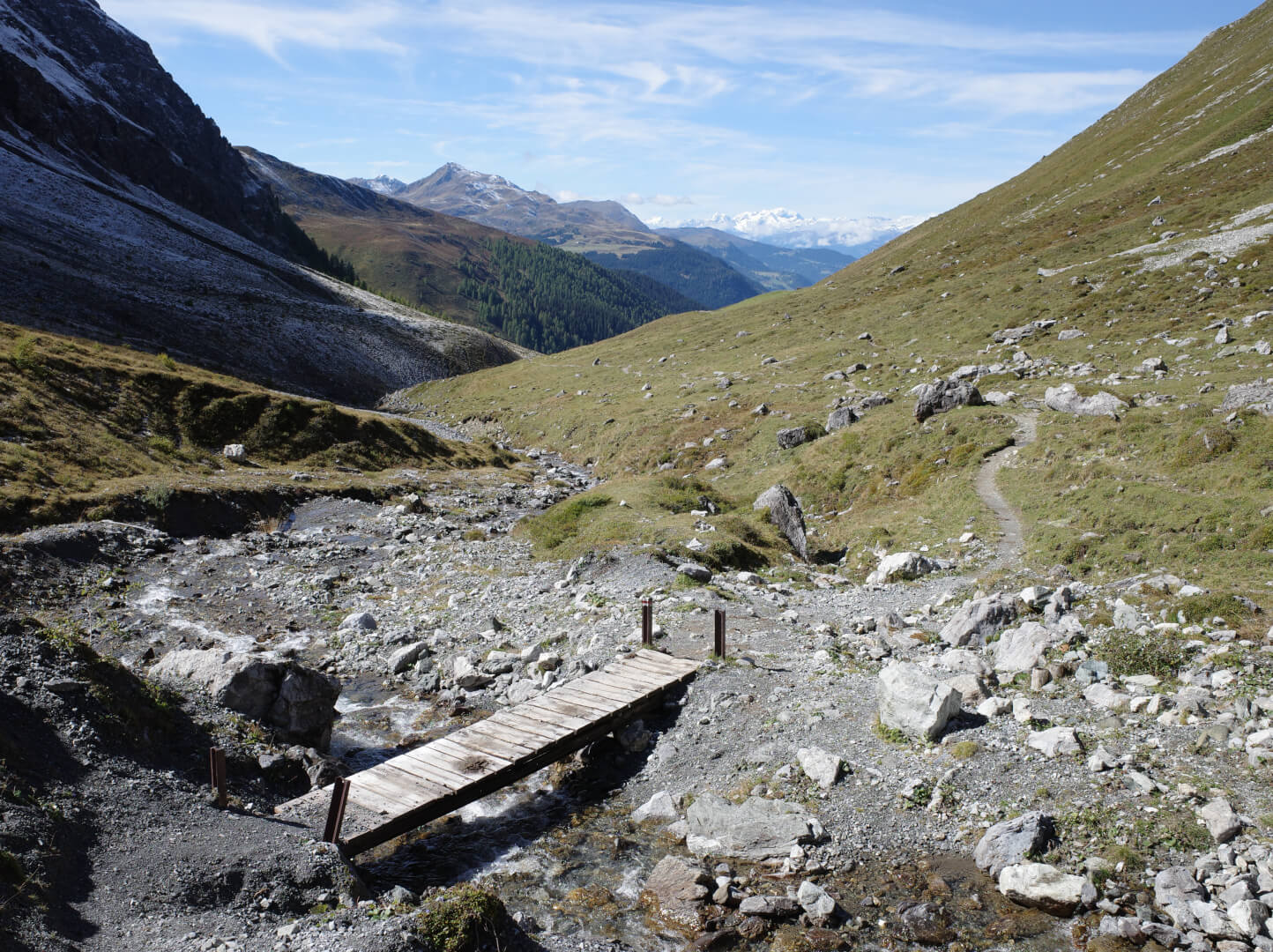 Wanderweg über Holzbrücke
