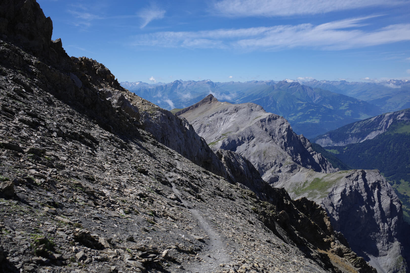 Ausgesetzter Steilhang Calanda