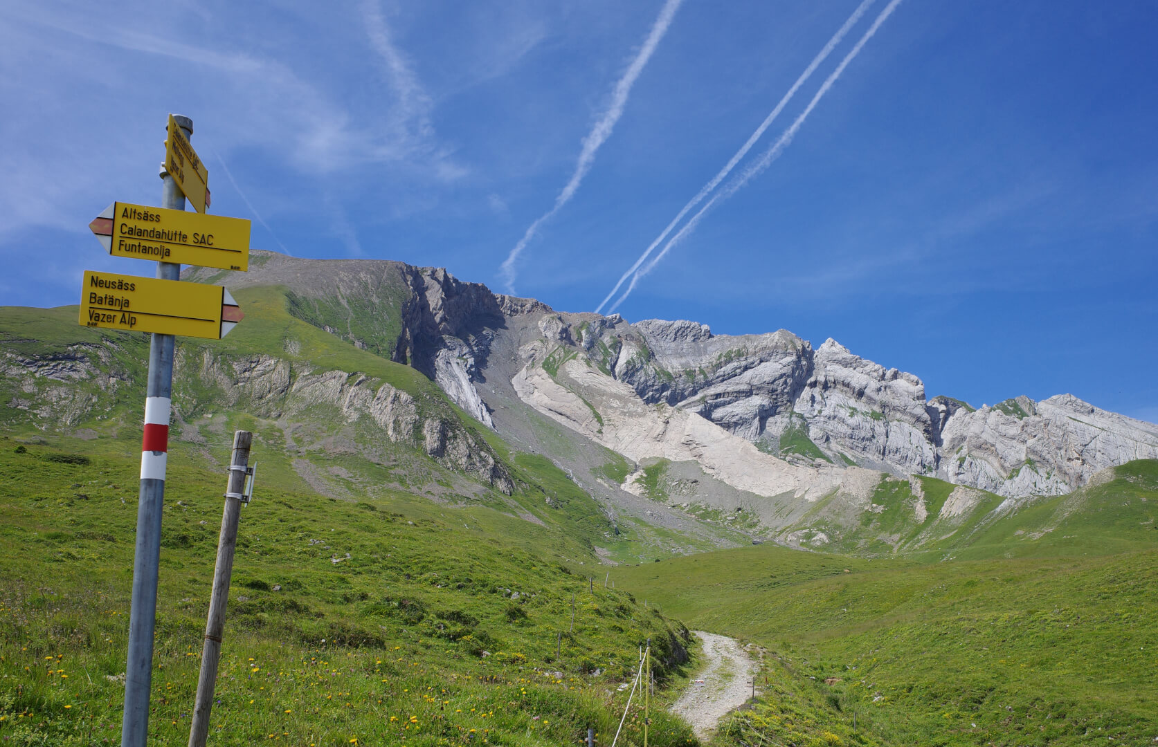 Wegweiser Haldensteiner Alp