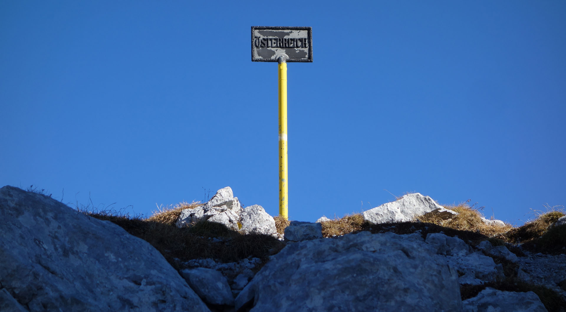 Grenzschild Österreich