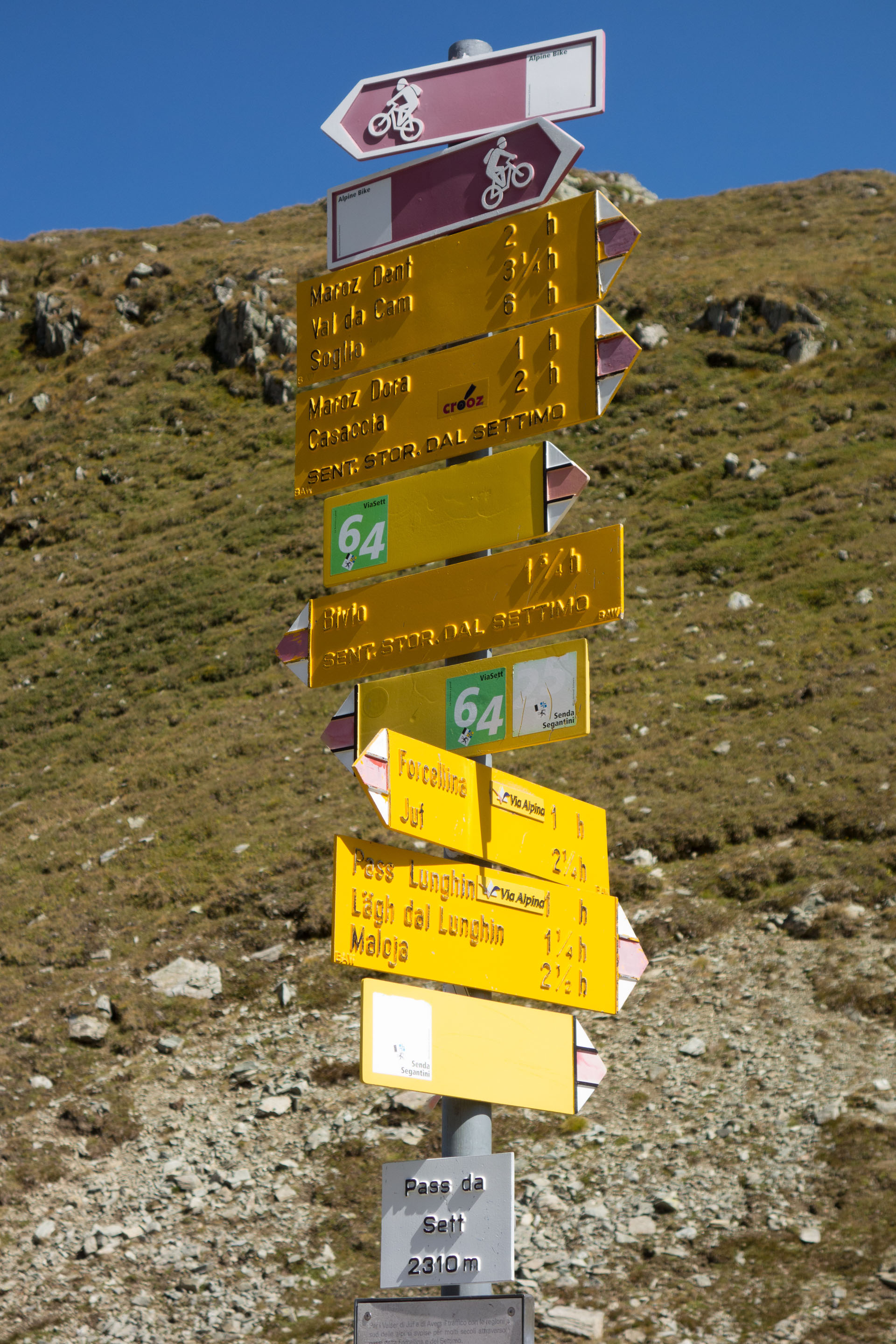 Wegweiser Septimerpass