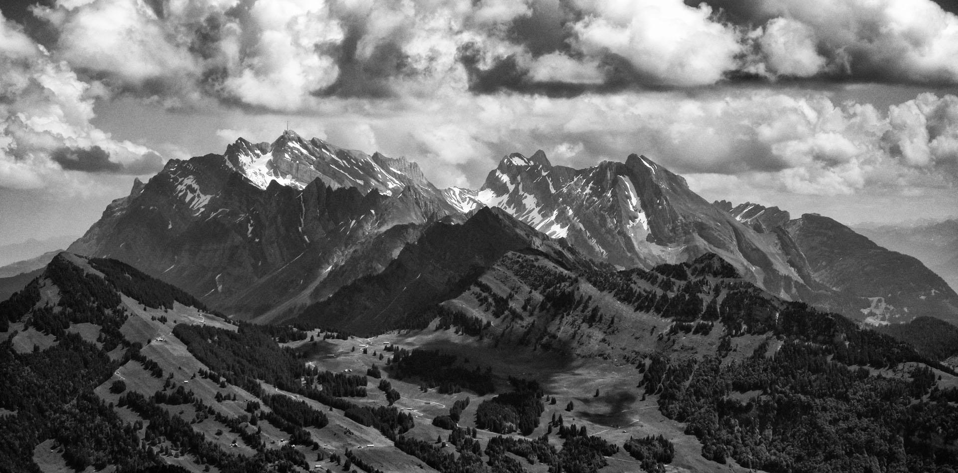 Säntis in Schwarzweiß