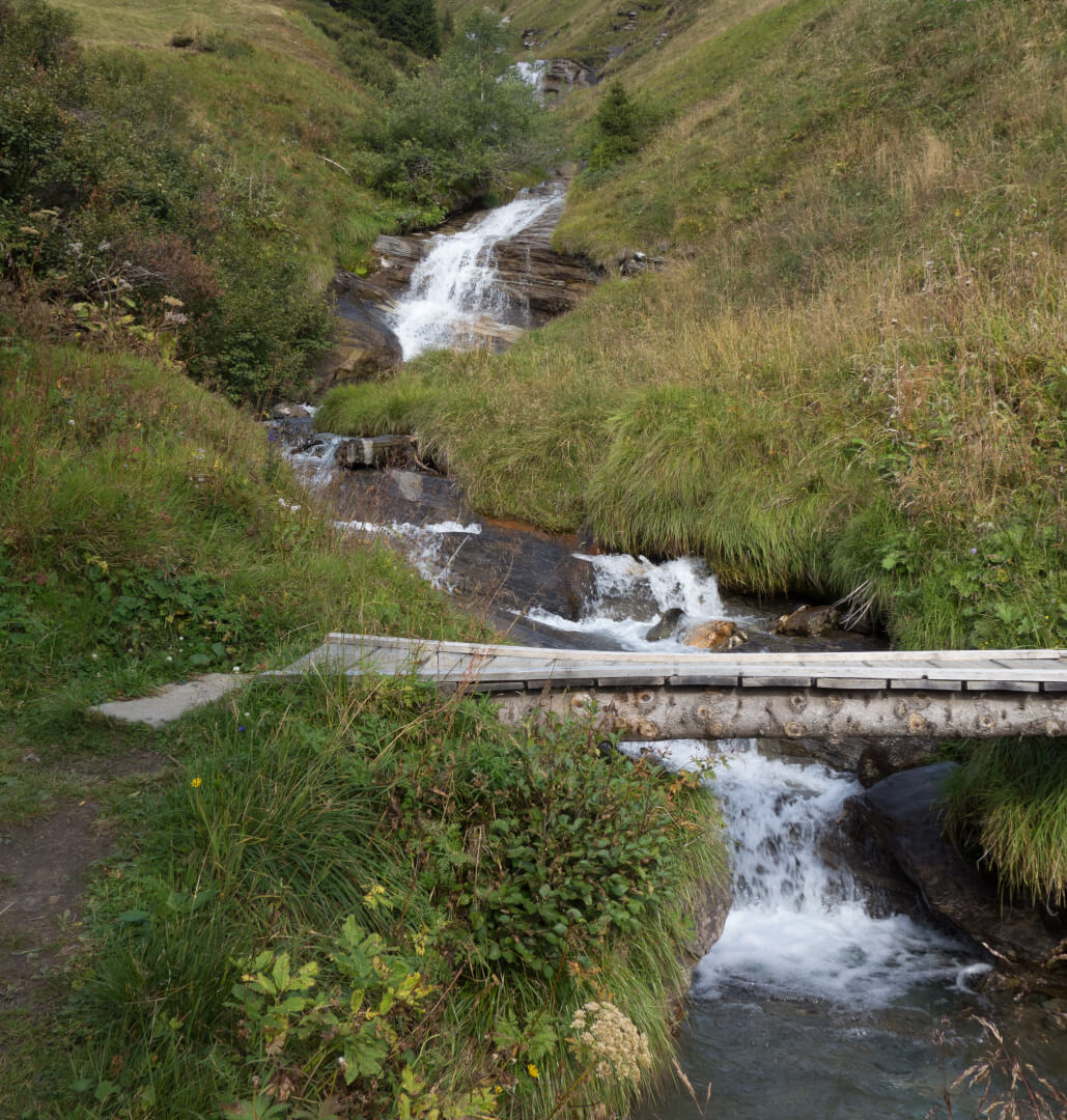 Bergbach mit Brücke