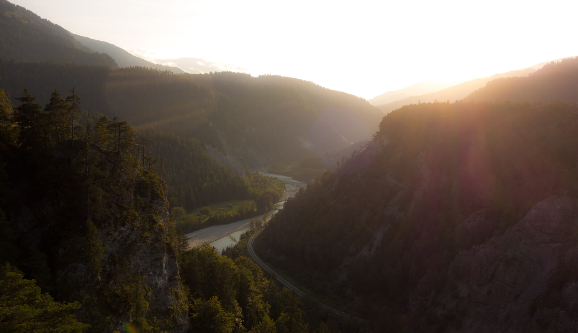 Sonnenuntergang Rheinschlucht