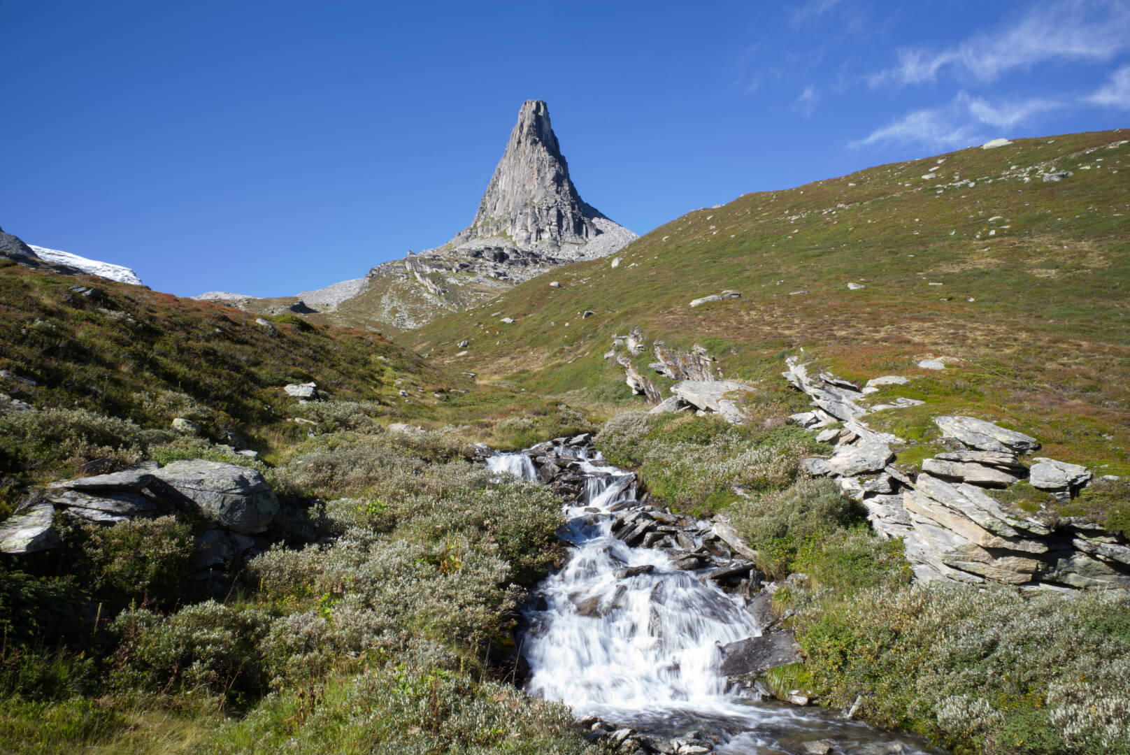 Bergbach mit Zervreilahorn